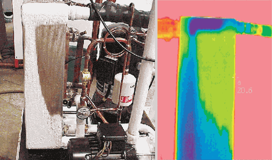 Exchanger without distribution system used as evaporator Exchanger without distribution system used as evaporator